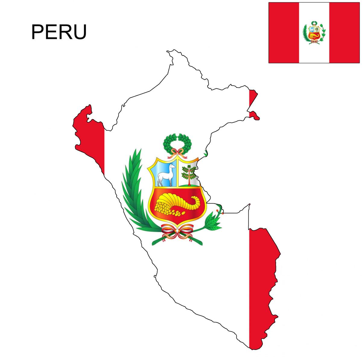 kort af Perú fána