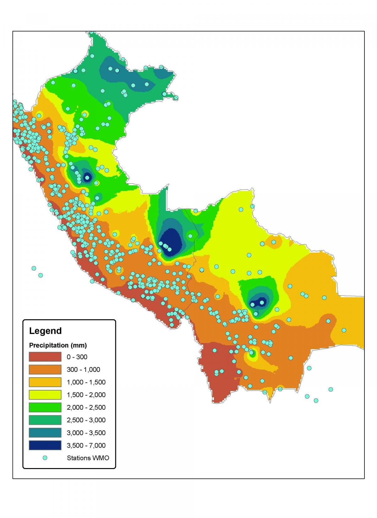 kort af Perú loftslag