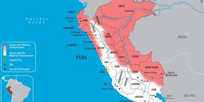 Kort af Perú malaríu