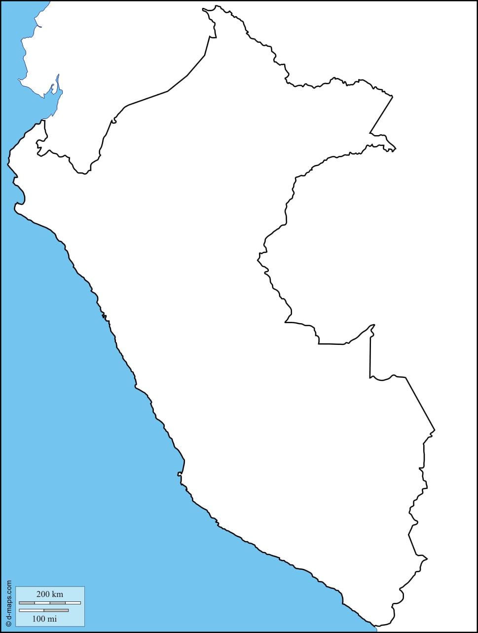 kort af autt kort af Perú