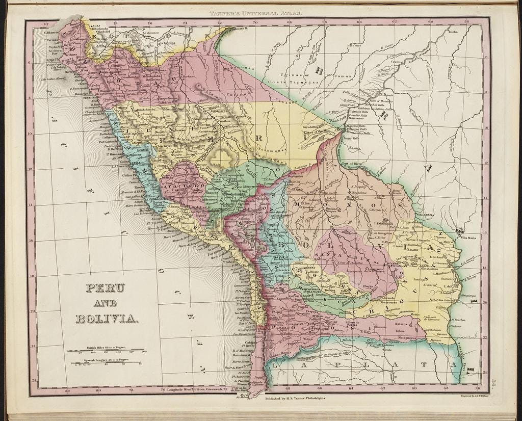 kort af fornum Perú 