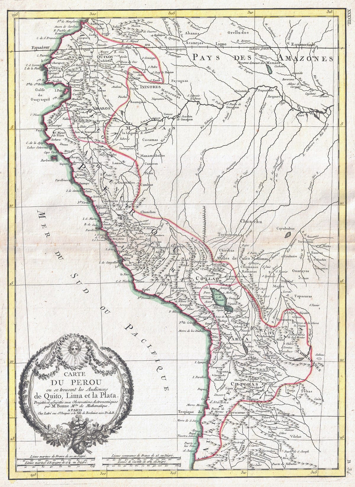 kort af gamalt kort af Perú