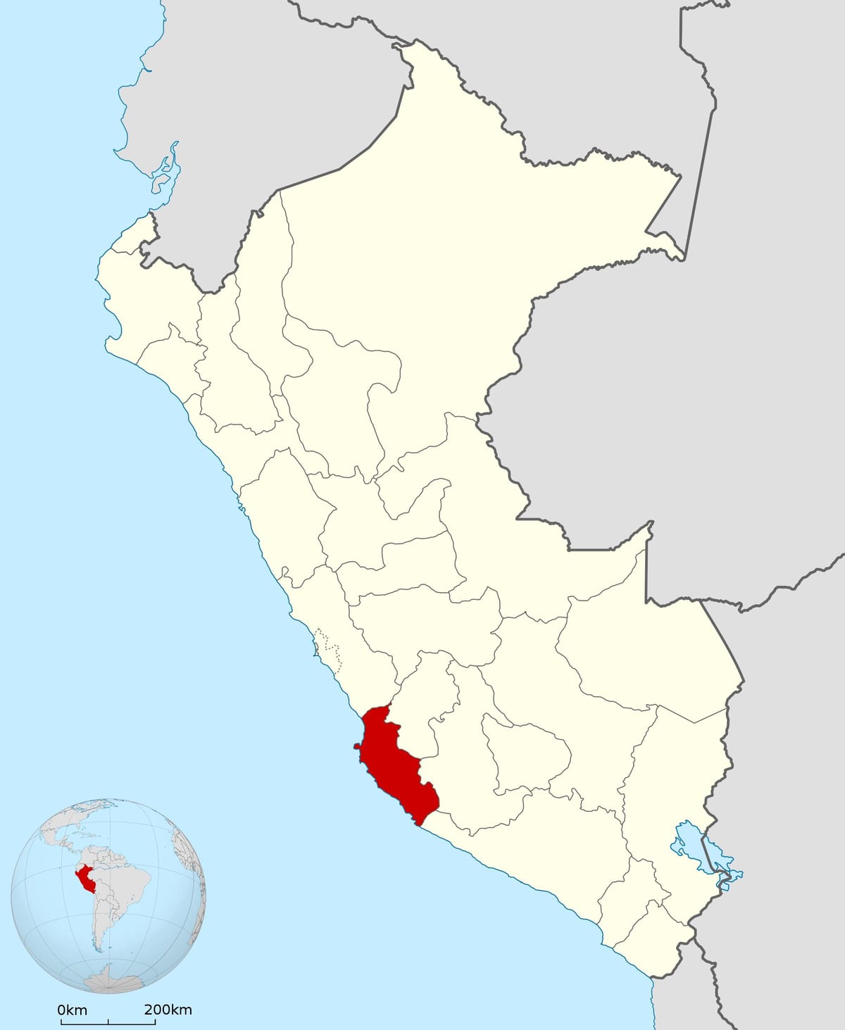 kort af ica Perú