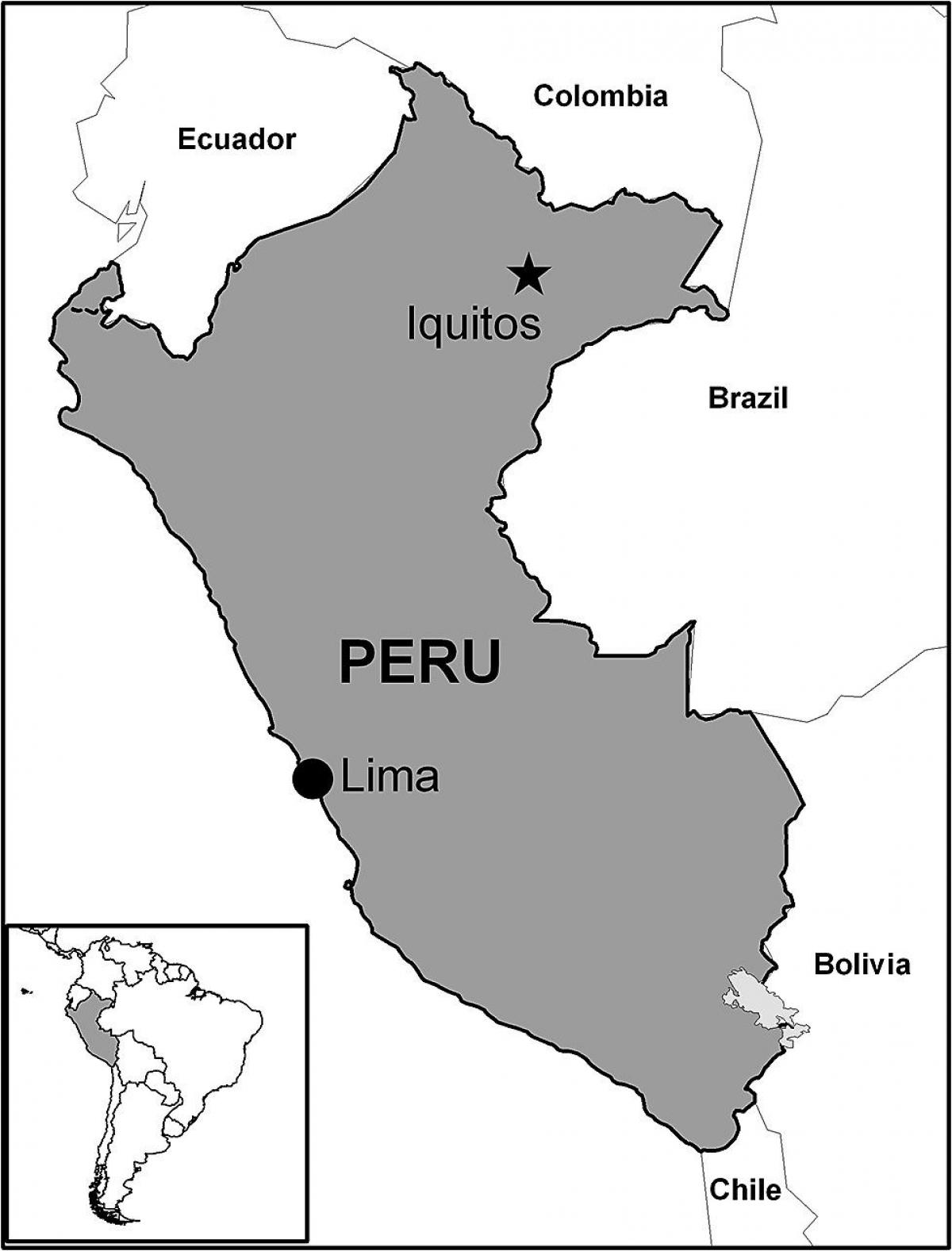 kort af iquitos Perú