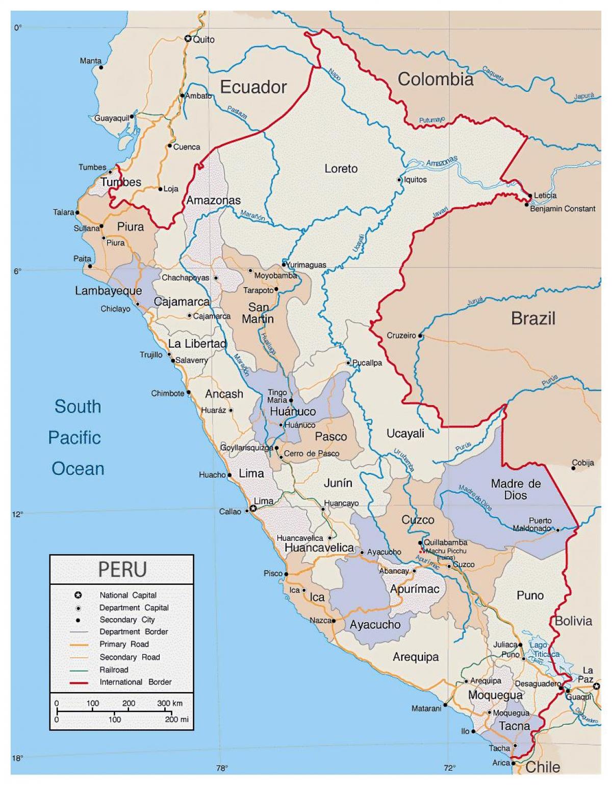 kort af nákvæmar kort af Perú