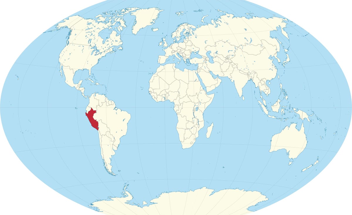 kort heiminum að sýna Perú