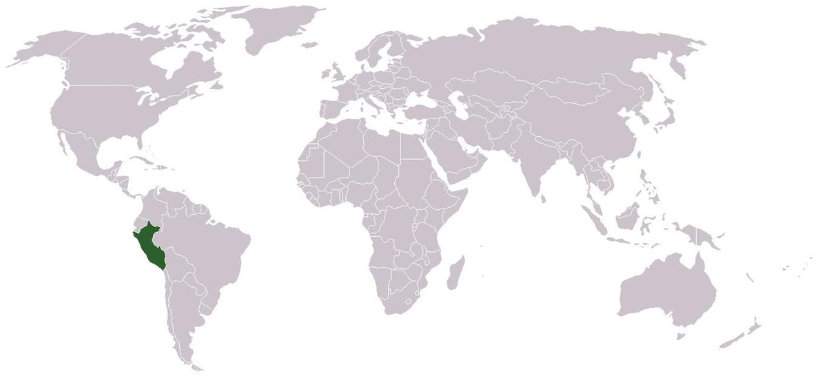 kort af Perú alþjóðlegu