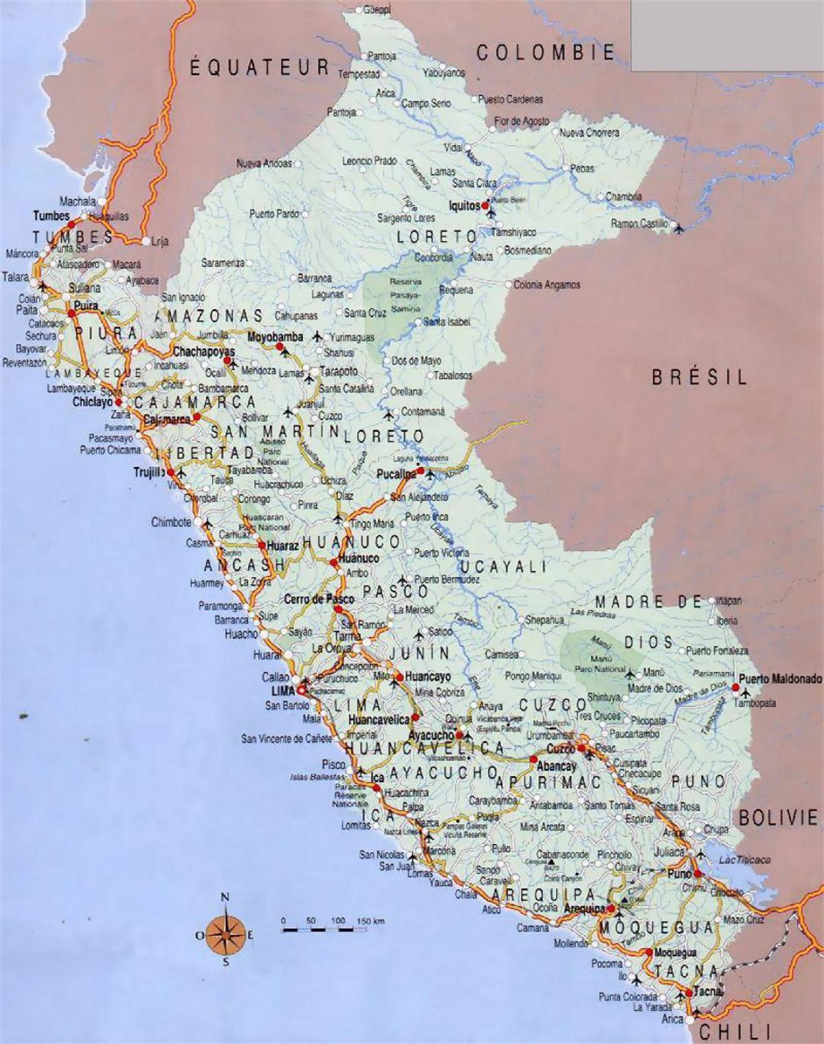 kort af Perú borgir