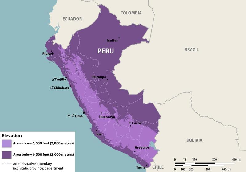 kort af zika Perú