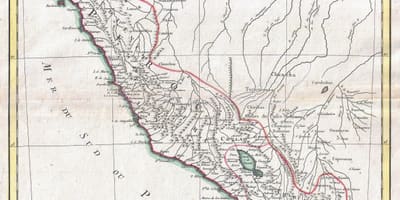 Kort af gamalt kort af Perú