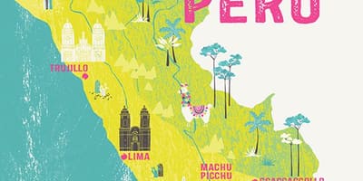 Kort af Perú fyrir krakka