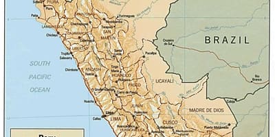 Kort af Perú surf 