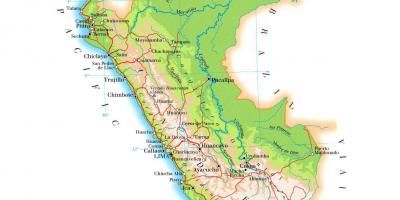 Kort af líkamlega kort af Perú