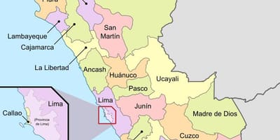 Kort af Perú eyðimörk