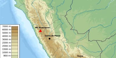 Hæð kort Perú