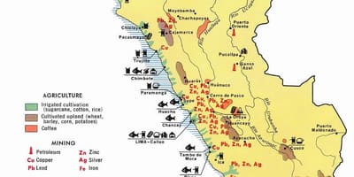 Kort af Perú landbúnaði