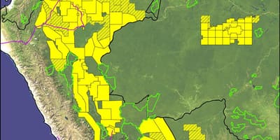 Peru amazon regnskógur kort